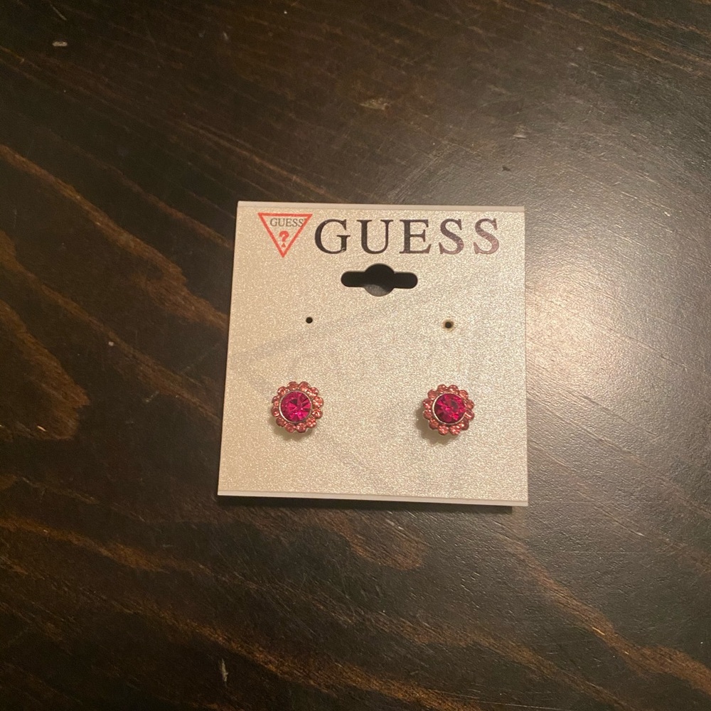Guess pink earrings